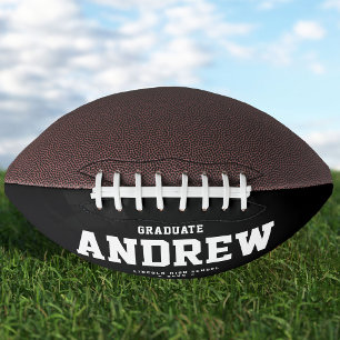 Modern Graduation Gift Cool Black and White Trendy Football
