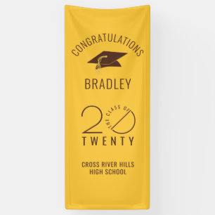 Modern Graduation Gold Stylist Class Year Banner