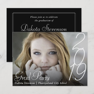 Modern Graduation   Hand Lettered Script Photo Invitation