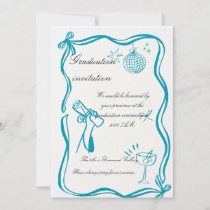 Modern Graduation Invitation with Graduation Cap