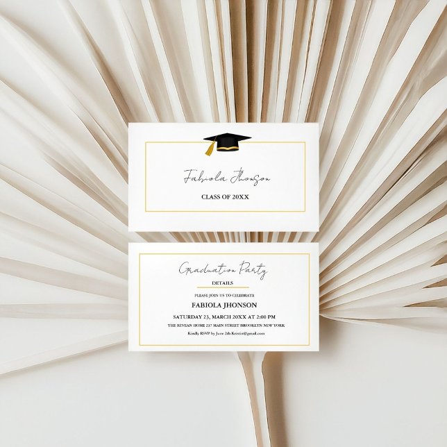 Modern Graduation Name Card Insert Gold Frame (Creator Uploaded)