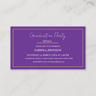 Modern Graduation Name Card Insert Gold Frame