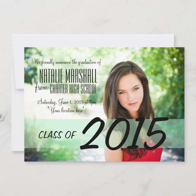 Modern Graduation Party Announcement Invite (Front)