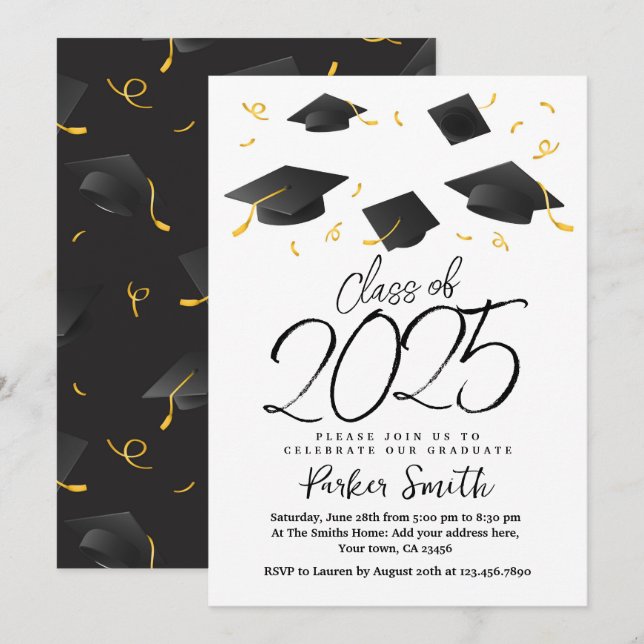 Modern Graduation Party  Invitation (Front/Back)