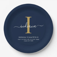 Modern Graduation Party Monogram Minimalist
