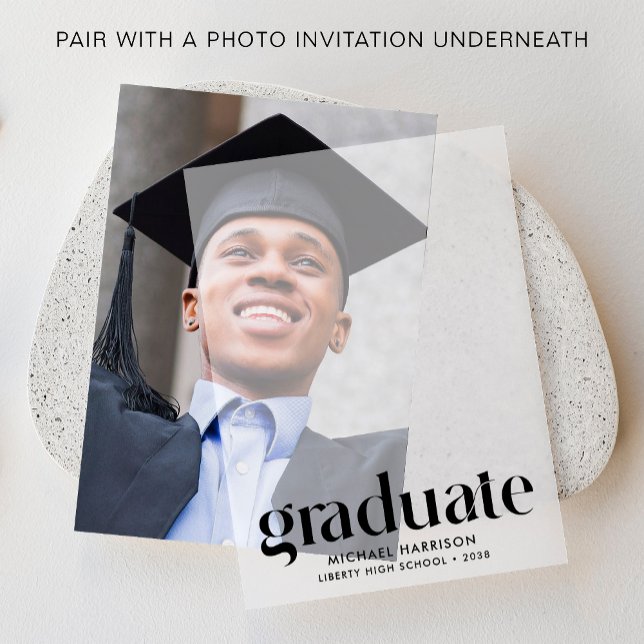 Modern Graduation Party Overlay Vellum Invitations (Elevate your graduation party invitations with our timeless vellum overlays)