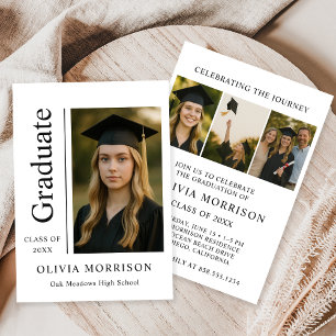 Modern Graduation Party Photo Invitation
