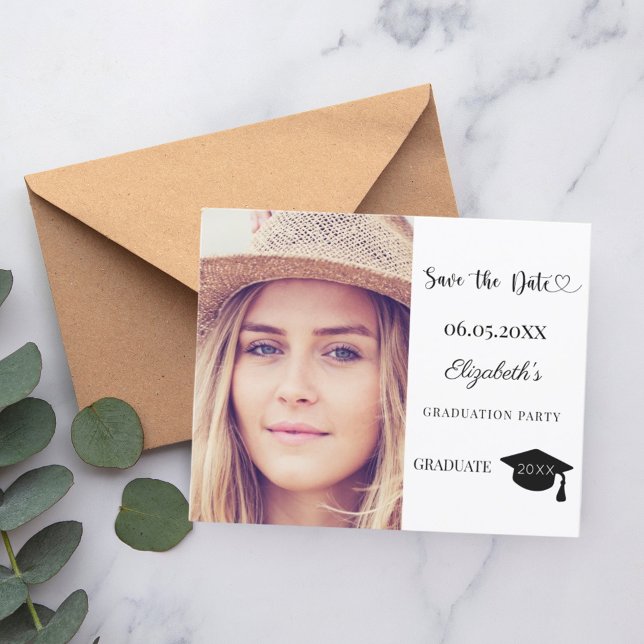 Modern Graduation Party Save the Date card (Creator Uploaded)