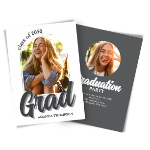 Modern Graduation Party Two Photo  Invitation