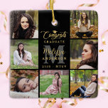 Modern Graduation Personalized 7 Photo Collage Ceramic Ornament<br><div class="desc">Celebrate your graduate with our elegant and modern photo collage graduation ornament - the perfect way to commemorate your special day! This simple yet stunning keepsake features space for seven personalized photos, along with your name and school year for a truly personalized touch. Whether you're celebrating a high school, college,...</div>