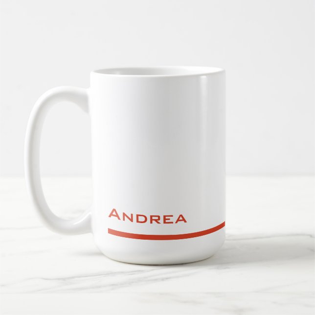 Modern Graduation Personalized Red Script Coffee Mug (Left)