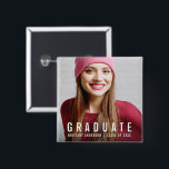 Modern Graduation Photo Announcement 2 Inch Square Button<br><div class="desc">Modern Graduation Photo Announcement Button</div>