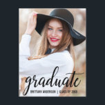 Modern Graduation Photo Announcement - Blank Back Postcard<br><div class="desc">Modern Graduation Photo Announcement Postcard - Blank Back</div>