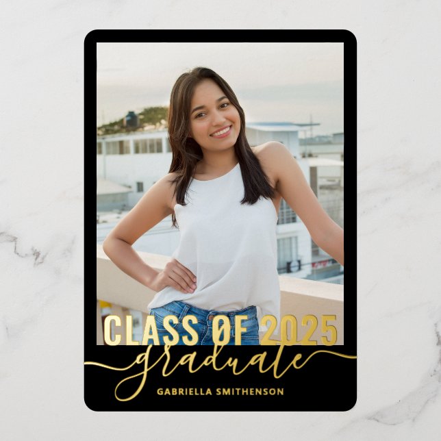 Modern Graduation Photo Class of 2025 Announcement (Front)