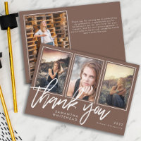 Modern Graduation Photo Collage Brown