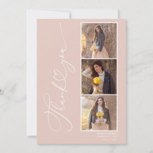 Modern Graduation Photo Collage Class of 2024 Thank You Card