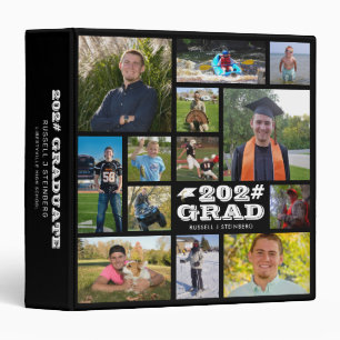 Modern Graduation Photo Collage GRAD Album Black Binder