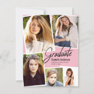 Modern Graduation Photo Collage Party Announcement