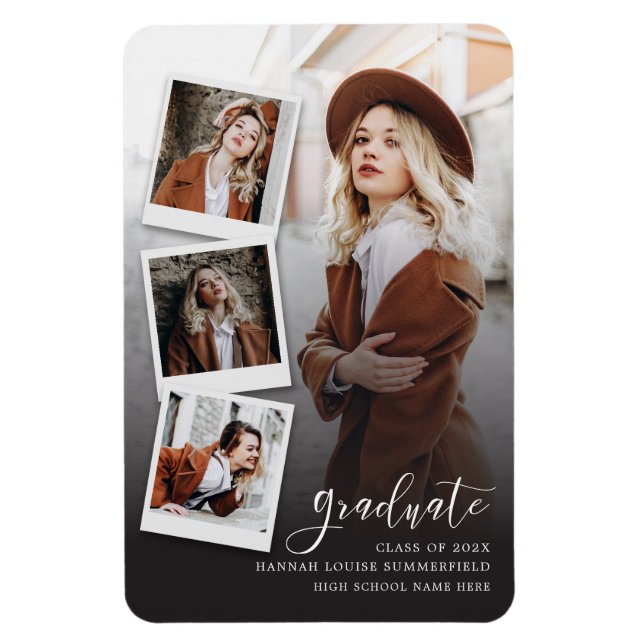 Modern Graduation Photo Grad 2025 Announcement Magnet (Vertical)