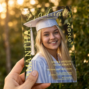 Modern Graduation Photo Invitation