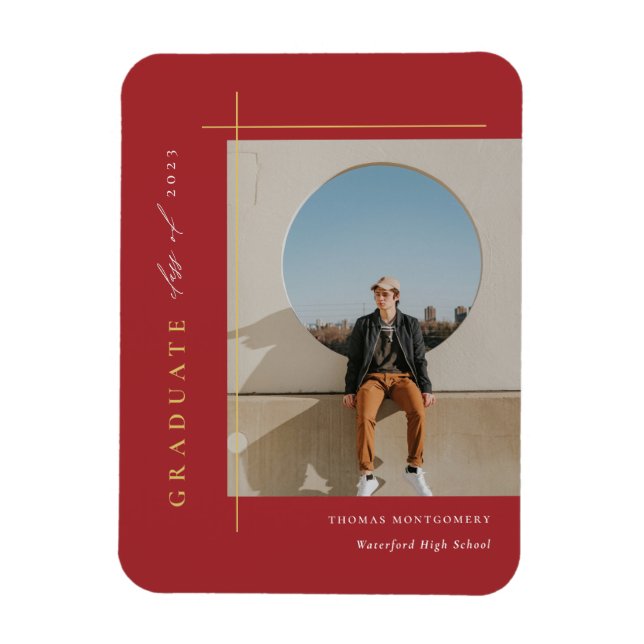 Modern Graduation Photo Magnet (Vertical)