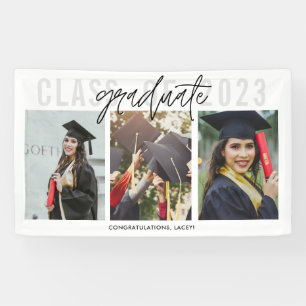 Modern Graduation Photo Party Banner