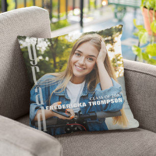Modern Graduation Photo Template Custom  Throw Pillow