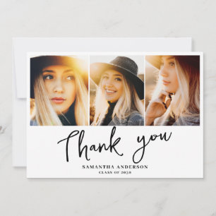 Modern Graduation Photo  Thank You Card