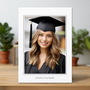 Modern Graduation Photo with Party Invitation