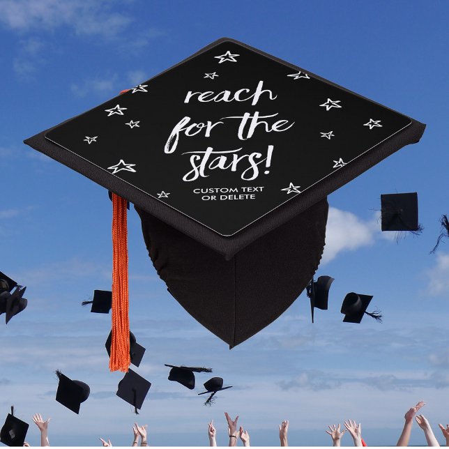 Modern Graduation Reach For the Stars Custom Graduation Cap Topper (Creator Uploaded)