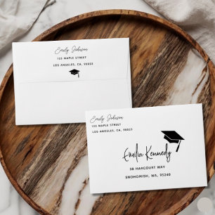 Modern Graduation Return Address Envelope Minimal 