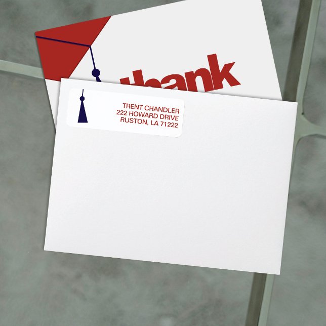 Modern Graduation Return Address Label (Creator Uploaded)