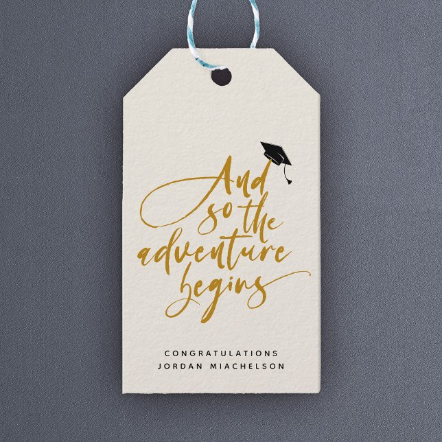 Modern Graduation Script Calligraphy Congrats Grad Gift Tags (Creator Uploaded)