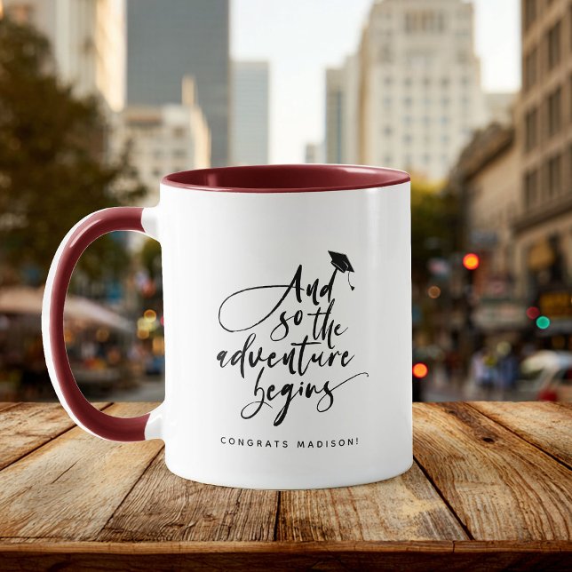 Modern Graduation Script Congrats Trendy Quote  Mu Mug (Creator Uploaded)