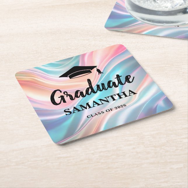 Modern  Graduation  Square Paper Coaster (Angled)