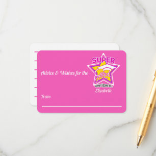 Modern Graduation Super Grad Pink-Advice Wishes Enclosure Card