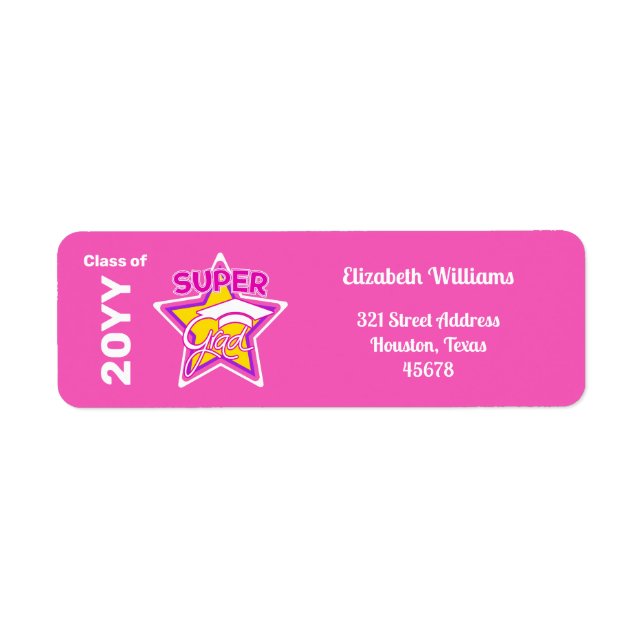 Modern Graduation Super Grad Pink-Editable Text (Front)