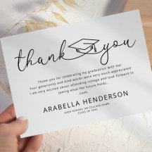 Modern Graduation Thank You Card