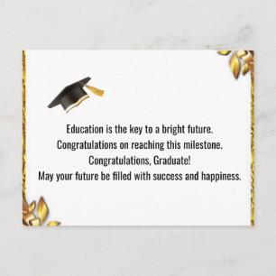 Modern Graduation Thank You Card Elegant Class of 