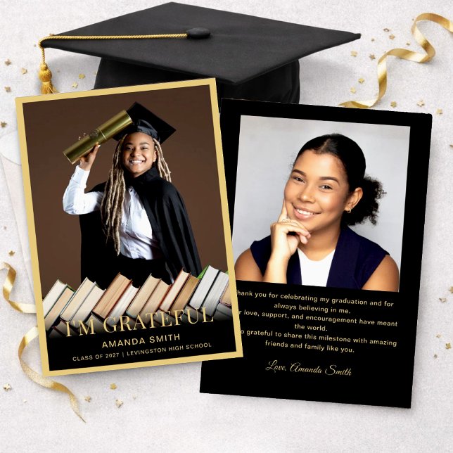 Modern Graduation Thank You Card Photo (Creator Uploaded)