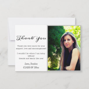 Modern Graduation Thank You Grad Photo Card