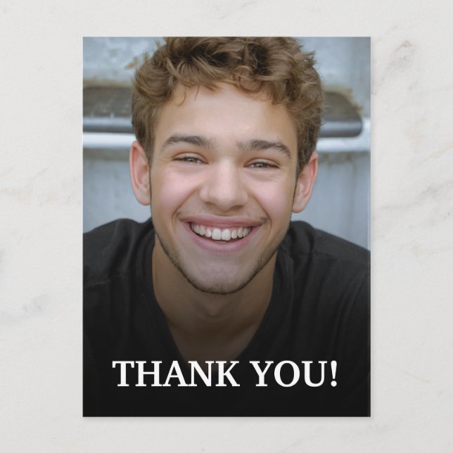Modern Graduation Thank You Photo Postcard (Front)