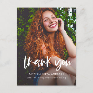 Modern Graduation Thank You Photo Simple Thanks Postcard