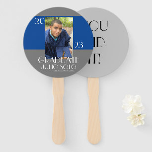 Modern Graduation Typography 2023 Photo Blue Hand Fan