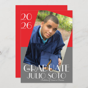 Modern Graduation Typography 2026 Photo Invitation