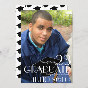 Modern Graduation Typography Script Photo Invitation