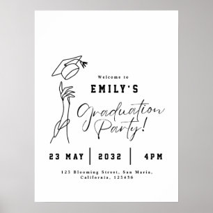 Modern Graduation Welcome Poster Minimal Line Art