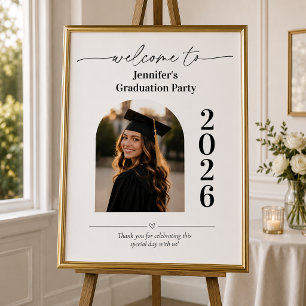Modern Graduation Welcome Sign with Photo