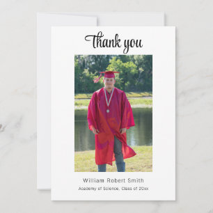 Modern Graduation with Masculine Vibe Personalize  Thank You Card