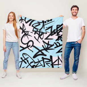 Modern Graffiti Fleece Blanket
